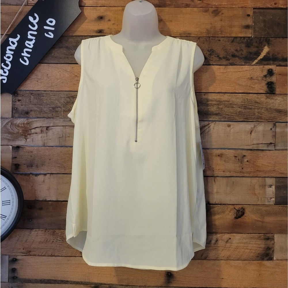 Apt. 9 women's pale yellow light weight blouse size large